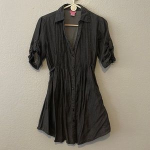 Distressed Button Down Shirt Dress